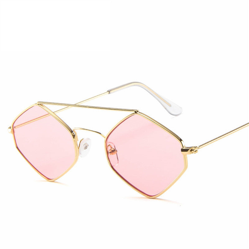 Women Retro Metal Double Beam Wild Punk Eyeglasses Pink Sunglasses - Tophatter Daily Deals