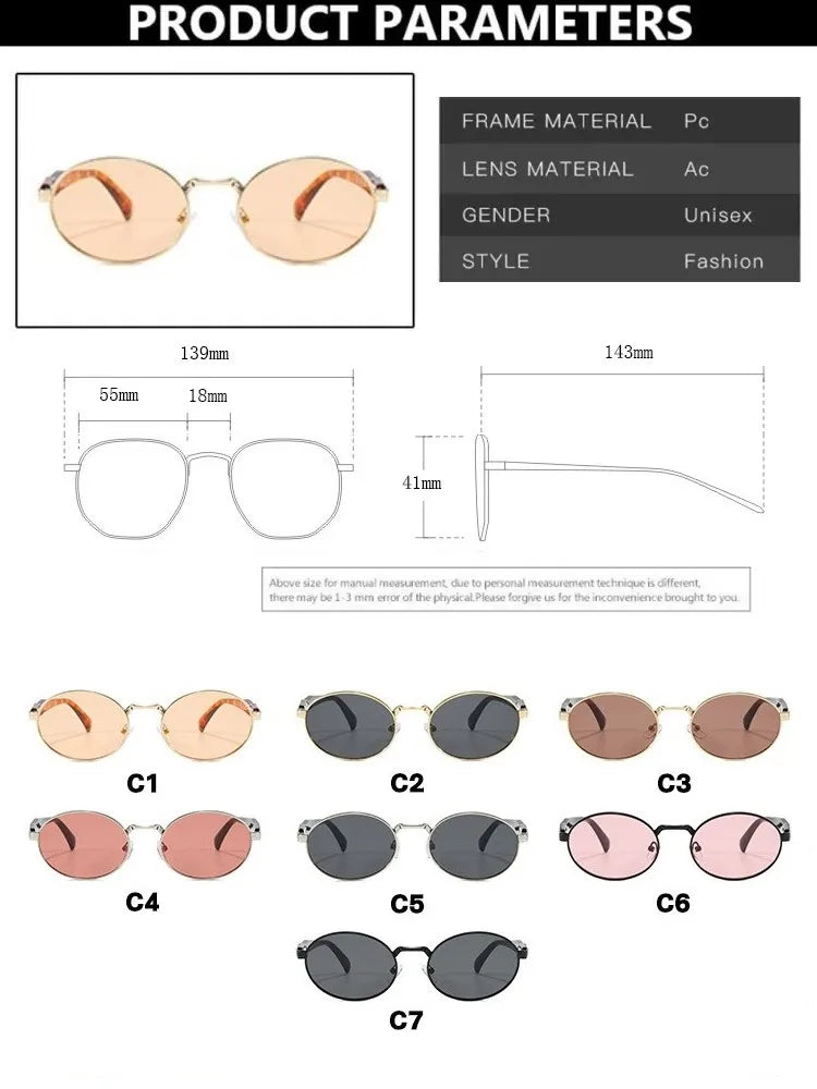 Retro Round Metal Sunglasses Unisex Sun Glasses Sunglasses - Tophatter Daily Deals
