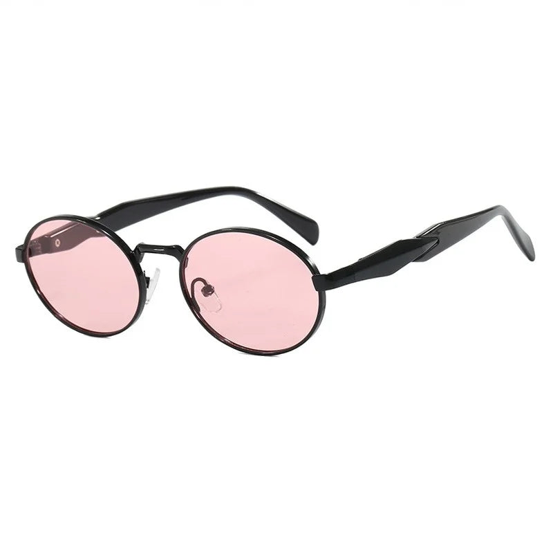 Retro Round Metal Sunglasses Unisex Sun Glasses Black Pink Sunglasses - Tophatter Daily Deals