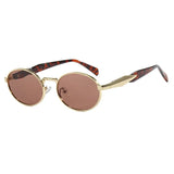 Retro Round Metal Sunglasses Unisex Sun Glasses Gold Tea Sunglasses - Tophatter Daily Deals
