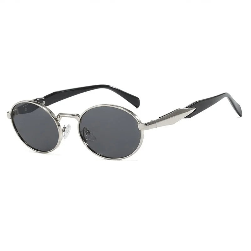 Retro Round Metal Sunglasses Unisex Sun Glasses Silver Gray Sunglasses - Tophatter Daily Deals