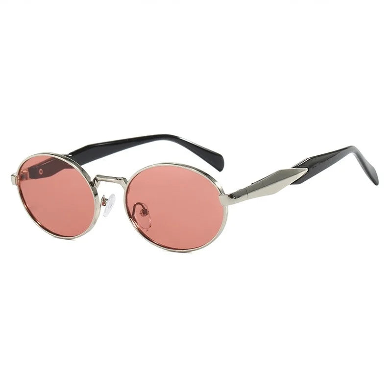 Retro Round Metal Sunglasses Unisex Sun Glasses Sliver Orange Red Sunglasses - Tophatter Daily Deals