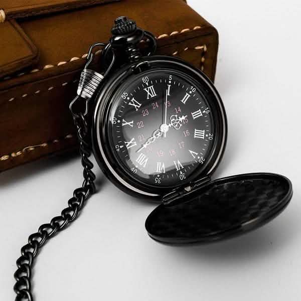Retro Smooth Men Pocket Watch with Chain Watches - Tophatter Daily Deals