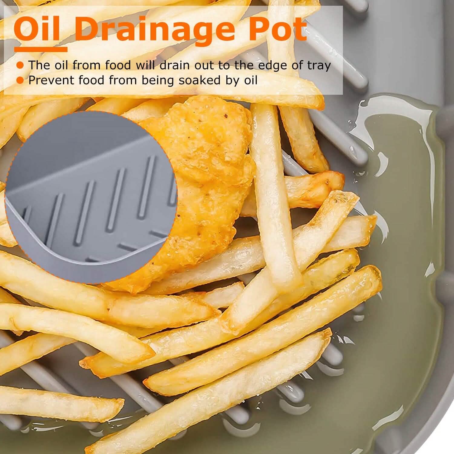 Reusable Air Fryer Silicone Pot Rectangle Replacement of Parchment Liners 6-8 Quart Kitchen Tools & Gadgets - Tophatter Daily Deals