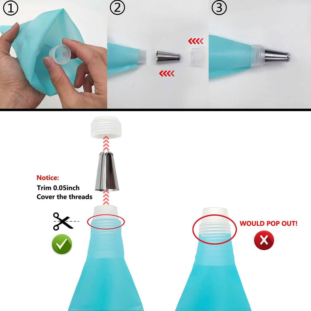 Reusable Cake Piping Bags and Tips Set Kitchen Tools & Gadgets - Tophatter Daily Deals