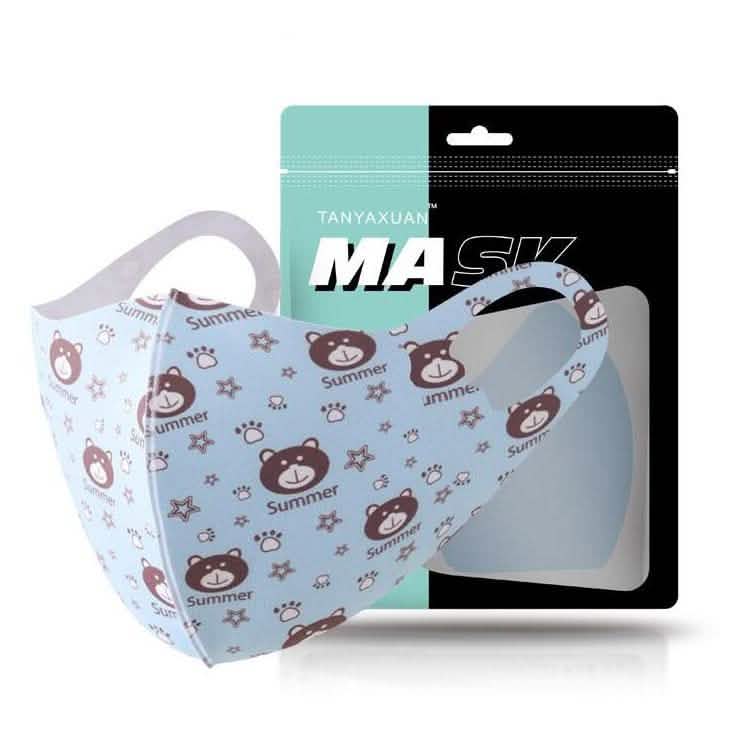 Reusable Fitted Face Mask for Kids Blue Bear Face Masks & PPE - Tophatter Daily Deals