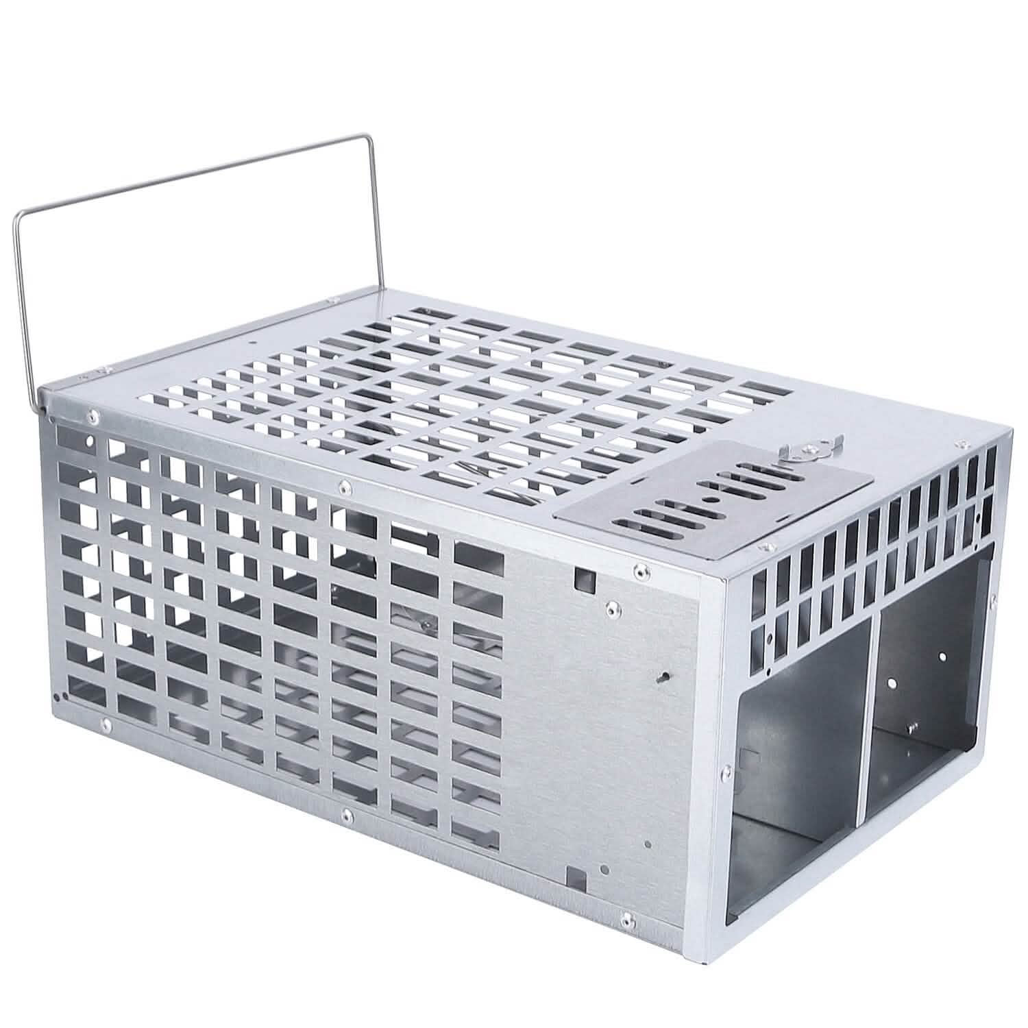 Reusable Metal Rat Cage Catch Release Continuous Capture 2 Door Pest Control - Tophatter Daily Deals