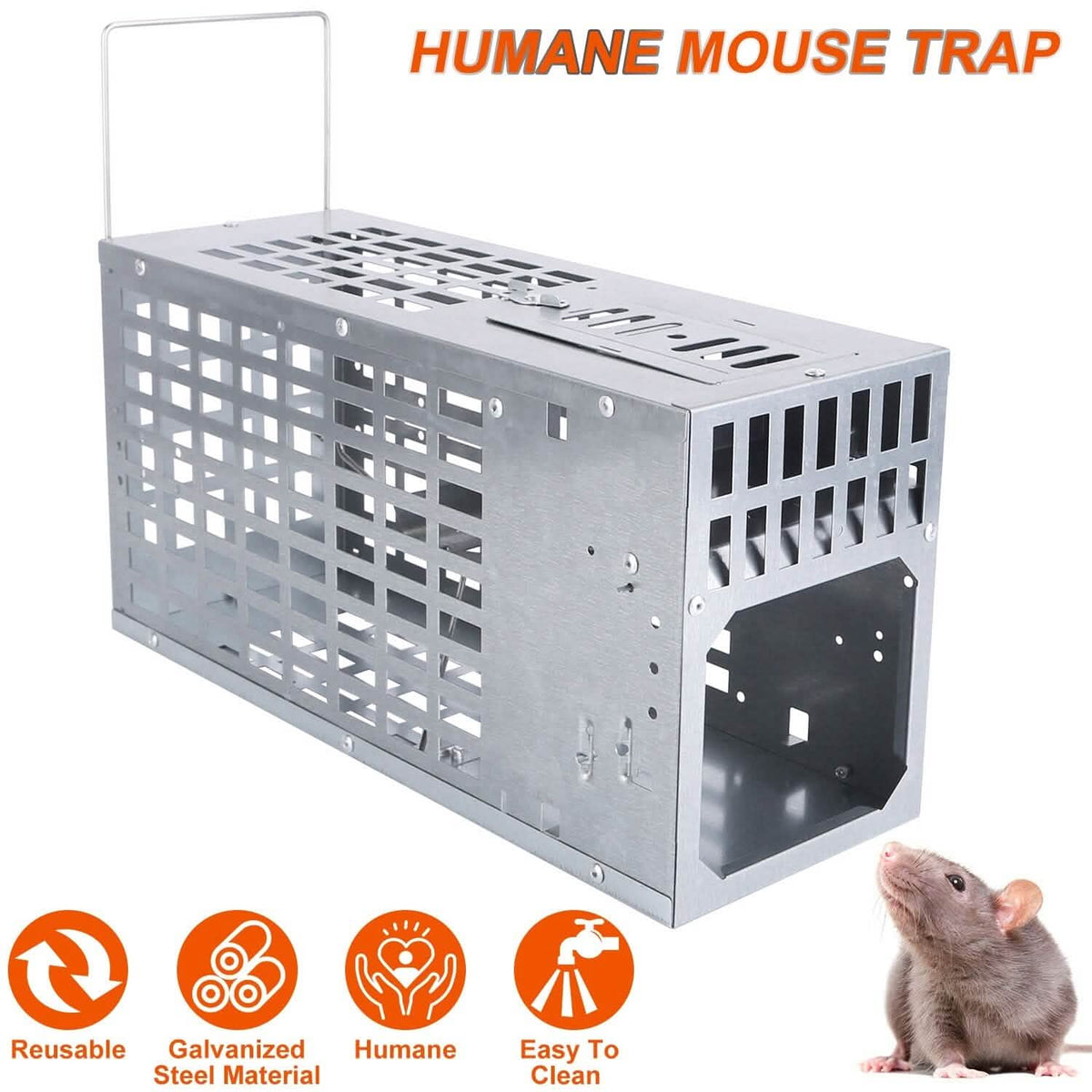 Reusable Metal Rat Cage Catch Release Continuous Capture Pest Control - Tophatter Daily Deals