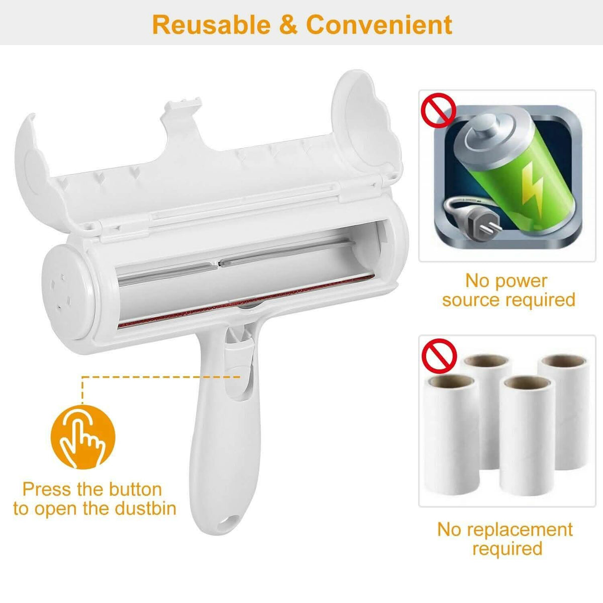 Reusable Pet Hair Remover Roller Pet Supplies - Tophatter Daily Deals