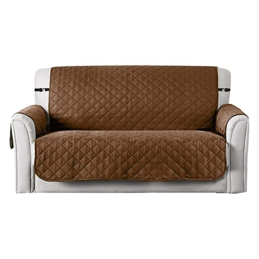Reversible Sofa Cover Chair Loveseat Chocolate Furniture & Decor - Tophatter Daily Deals