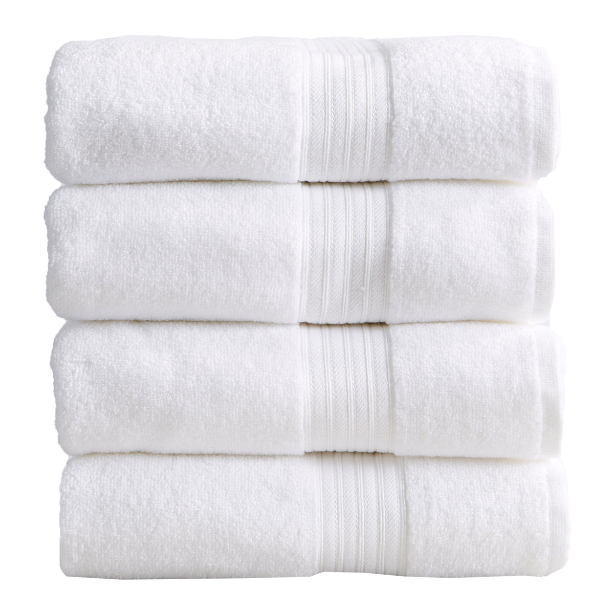 Cotton Terry Bath Towel Set - Cooper Collection Bath Towel (Pack of 4) White Bath - Tophatter Daily Deals