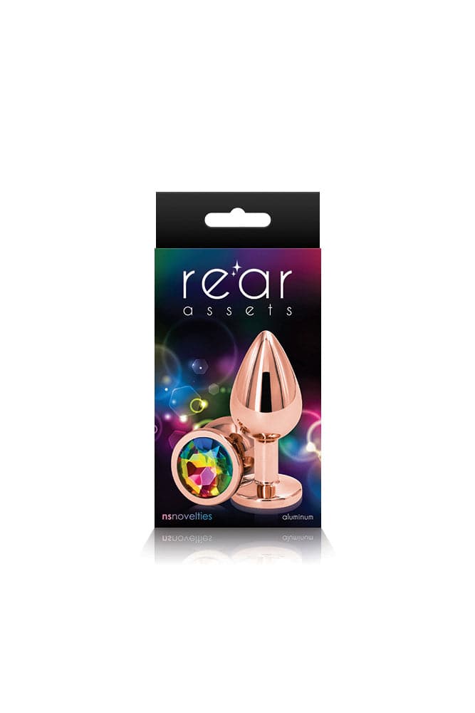 NS Novelties - Rear Assets - Aluminum Butt Plug - Rose Gold/Rainbow - 3.15 Inch Sex Toy - Tophatter Daily Deals