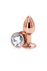NS Novelties - Rear Assets - Aluminum Butt Plug - Rose Gold/Clear - 2.75 Inch Sex Toy - Tophatter Daily Deals