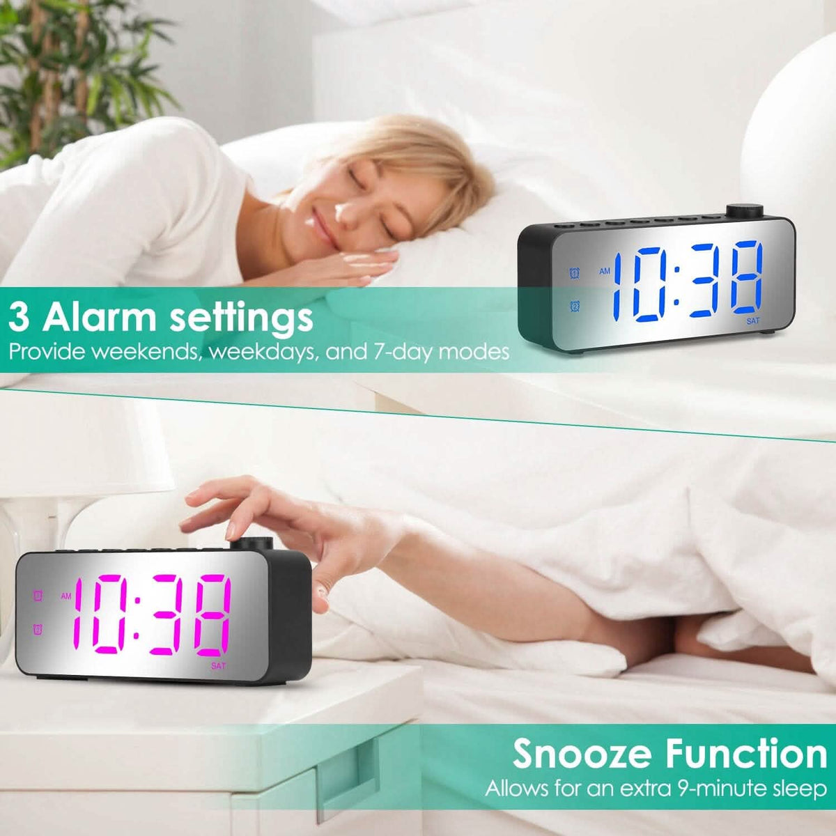 RGB Color LED Digital Alarm Clock Household Appliances - Tophatter Daily Deals