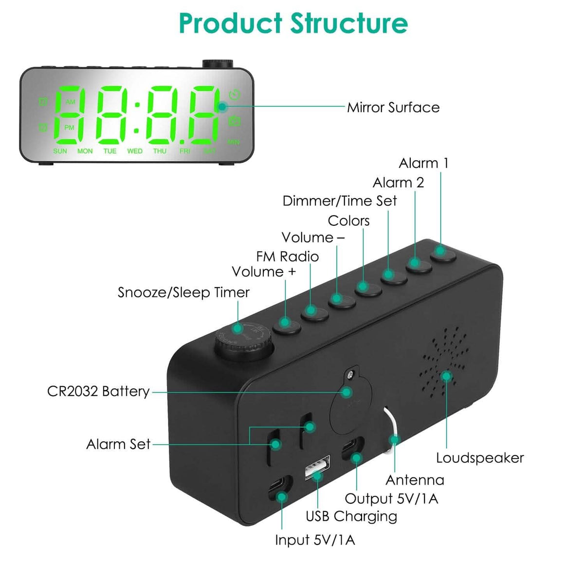 RGB Color LED Digital Alarm Clock Household Appliances - Tophatter Daily Deals