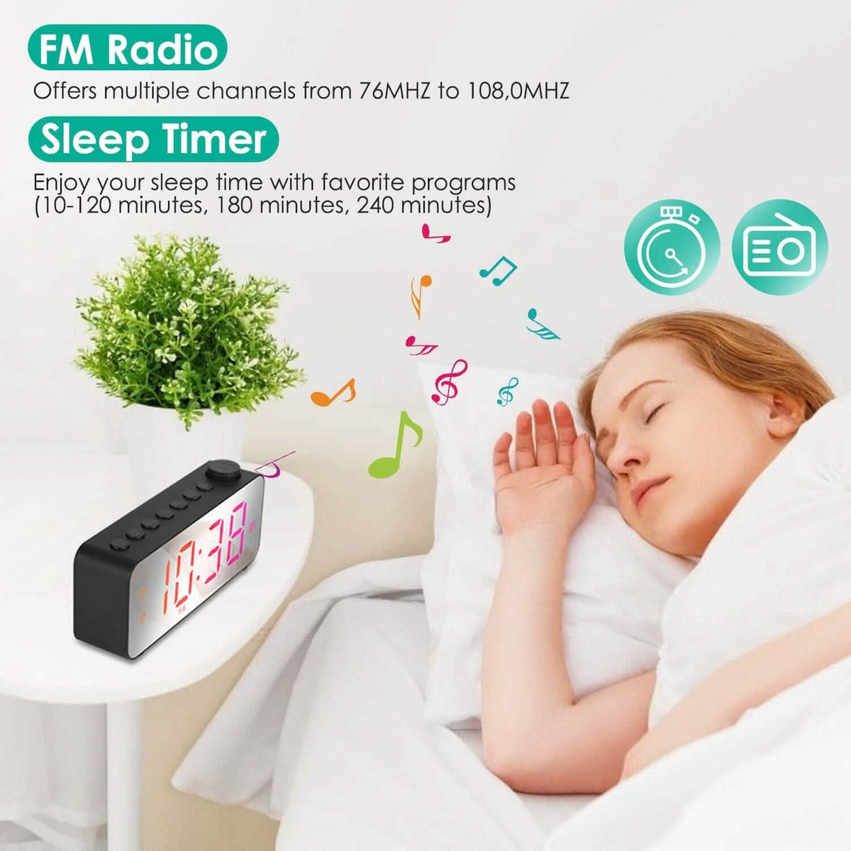 RGB Color LED Digital Alarm Clock Household Appliances - Tophatter Daily Deals