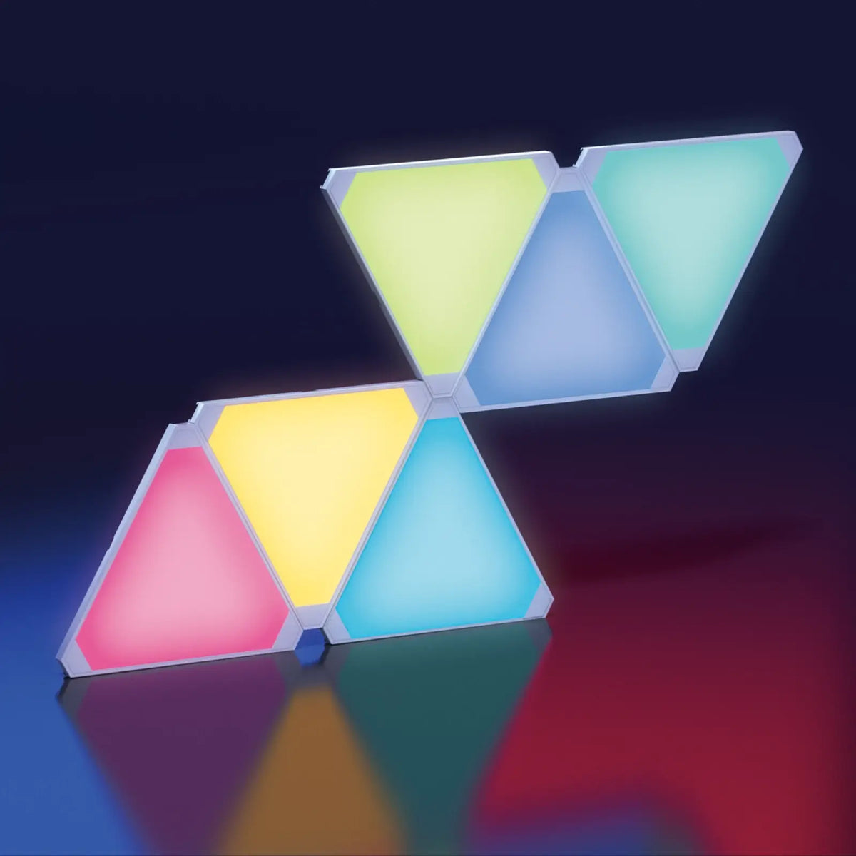 6-Panel RGB Triangle Light Kit Indoor Lighting - Tophatter Daily Deals