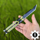 RGX Knife Metal Blunt Blade Butterfly Trainer USA Only Green Only - Tophatter Daily Deals