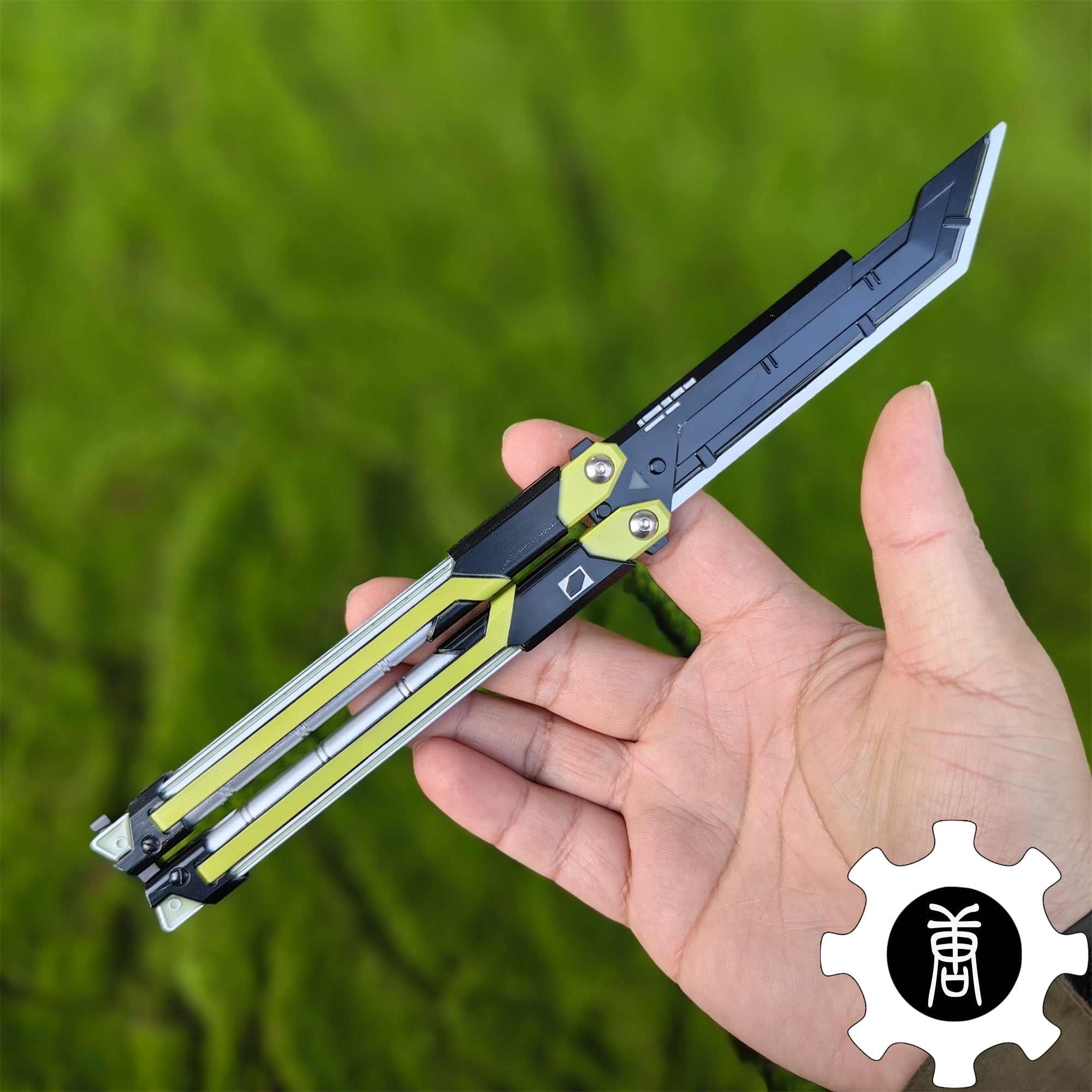 RGX Knife Metal Blunt Blade RGX Butterfly Knife Trainer Game Knife Replica Green - Tophatter Daily Deals
