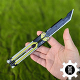 RGX Knife Metal Blunt Blade RGX Butterfly Knife Trainer Game Knife Replica Green - Tophatter Daily Deals