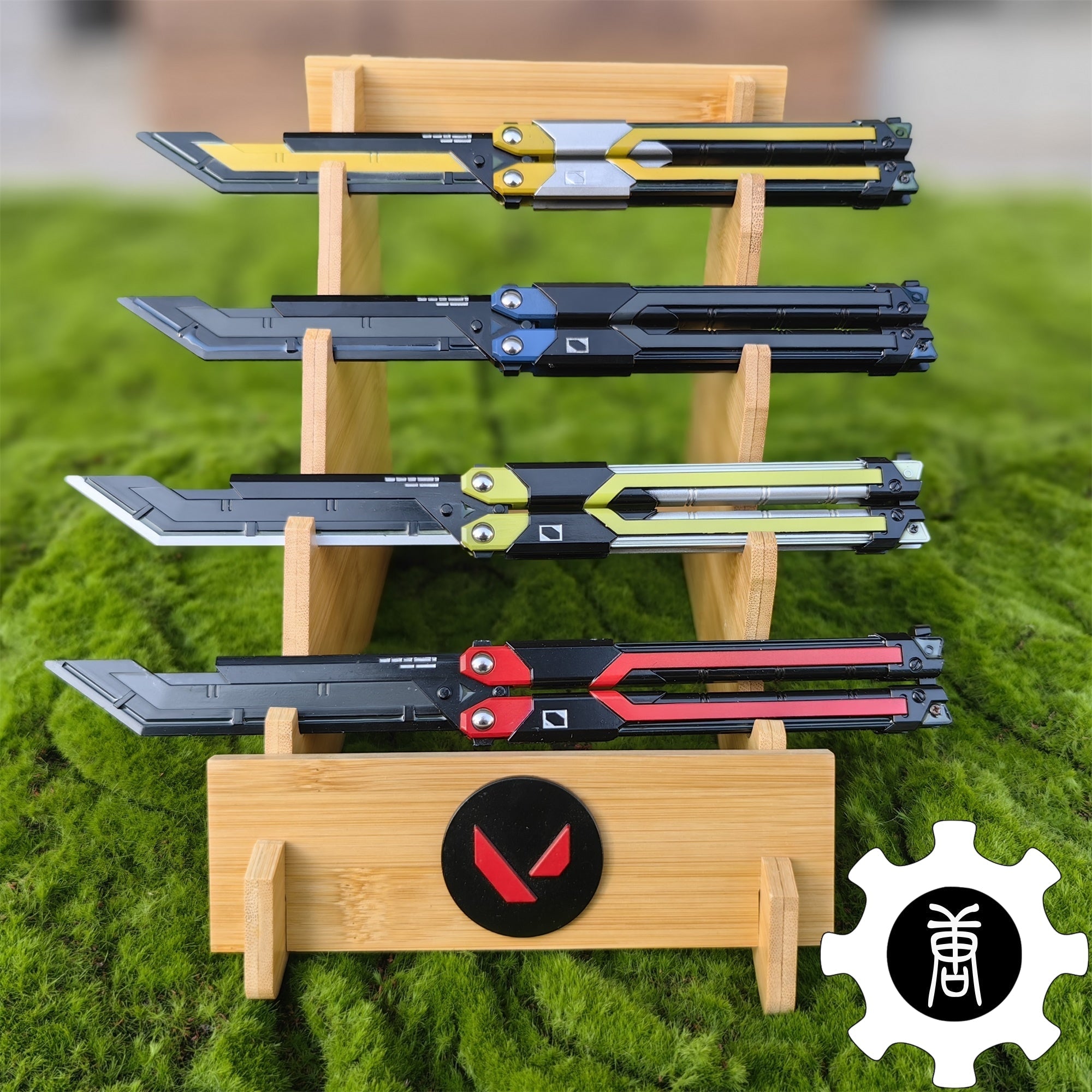 RGX Knife Metal Blunt Blade Butterfly Trainer USA Only 4 Knives & Stand - Tophatter Daily Deals