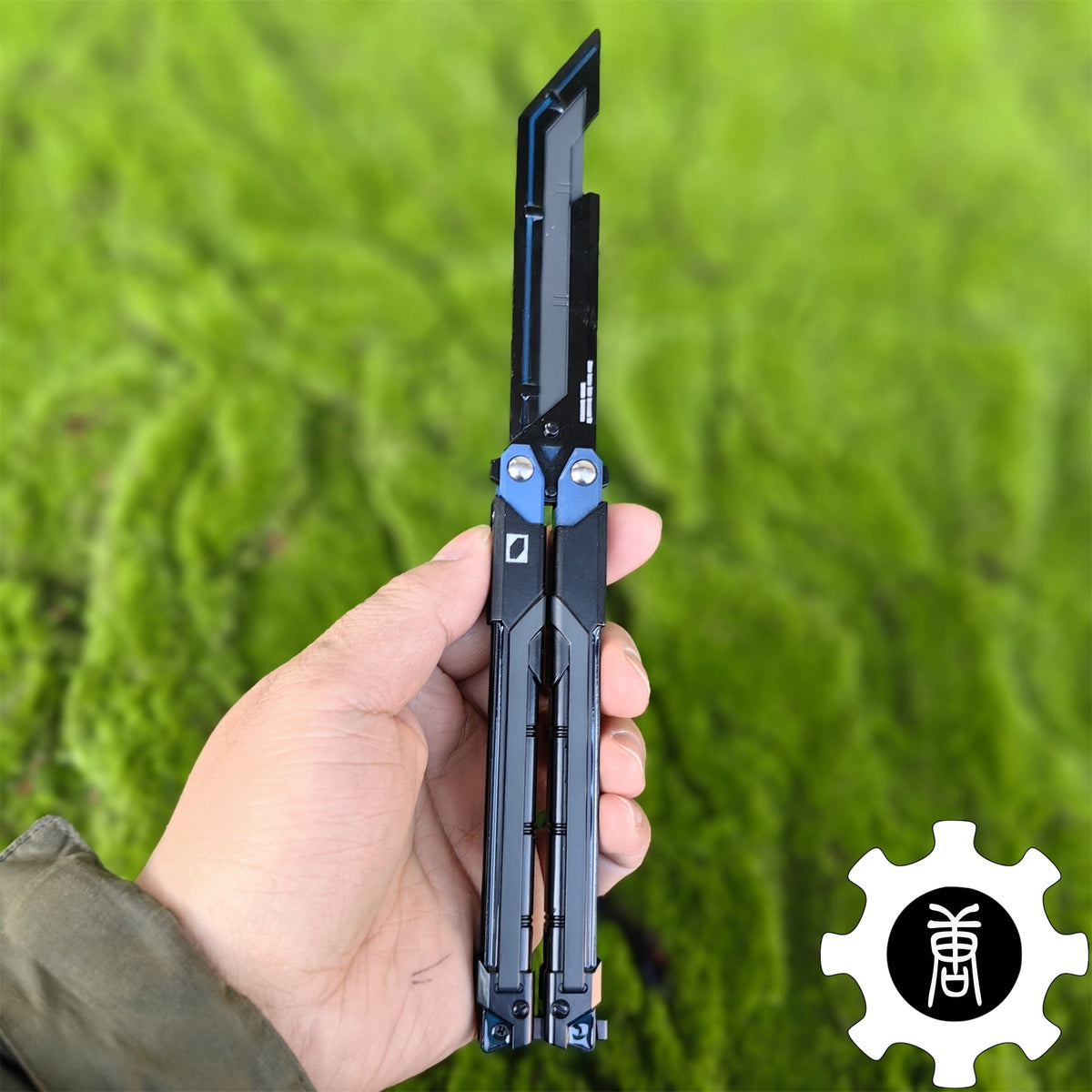 RGX Knife Metal Blunt Blade RGX Butterfly Knife Trainer Game Knife Replica Blue - Tophatter Daily Deals