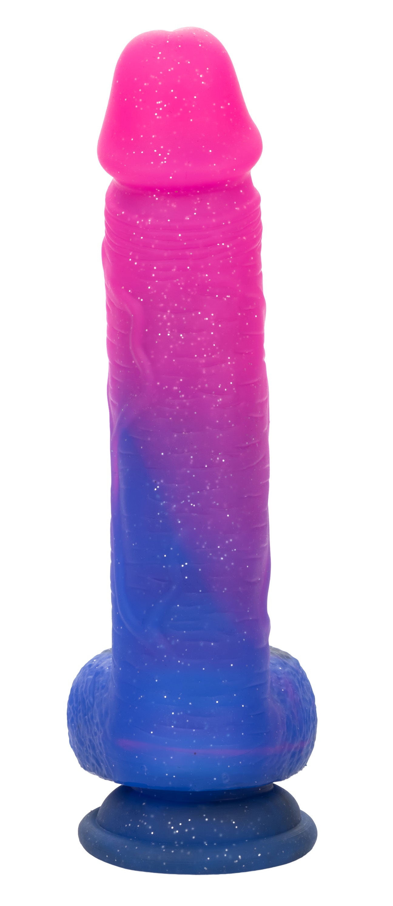 Naughty Bits Ombré Hombre XL Vibrating Dildo in Pink and Blue with Glitter Finish > Vibrators > Realistic Vibrators - Tophatter Daily Deals