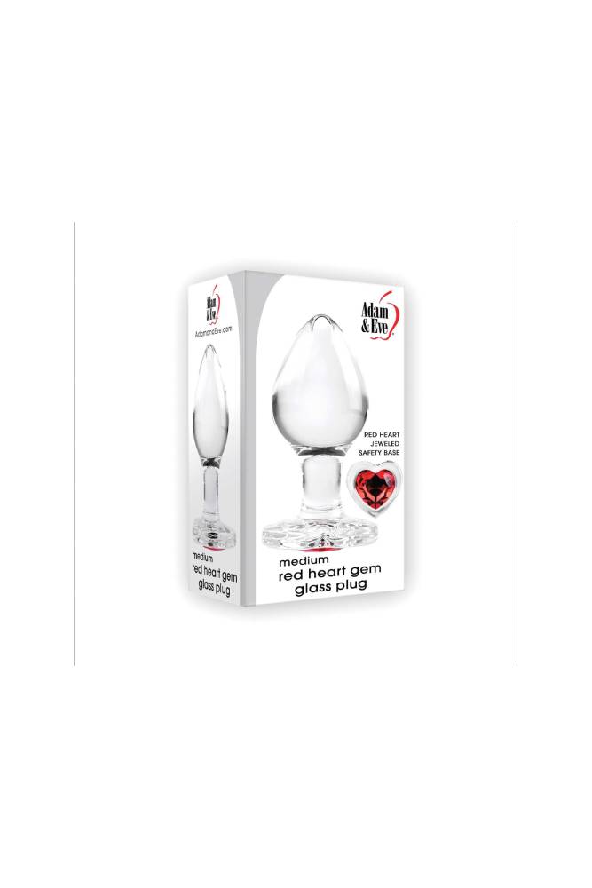 Adam & Eve - Red Heart Gem Glass Plug - Assorted Sizes Sex Toy - Tophatter Daily Deals