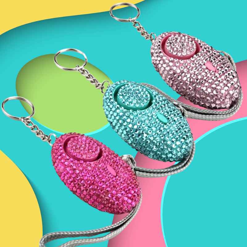 Bling Beacon Rhinestone Panic Alarm Keychain Child Safety - Tophatter Daily Deals