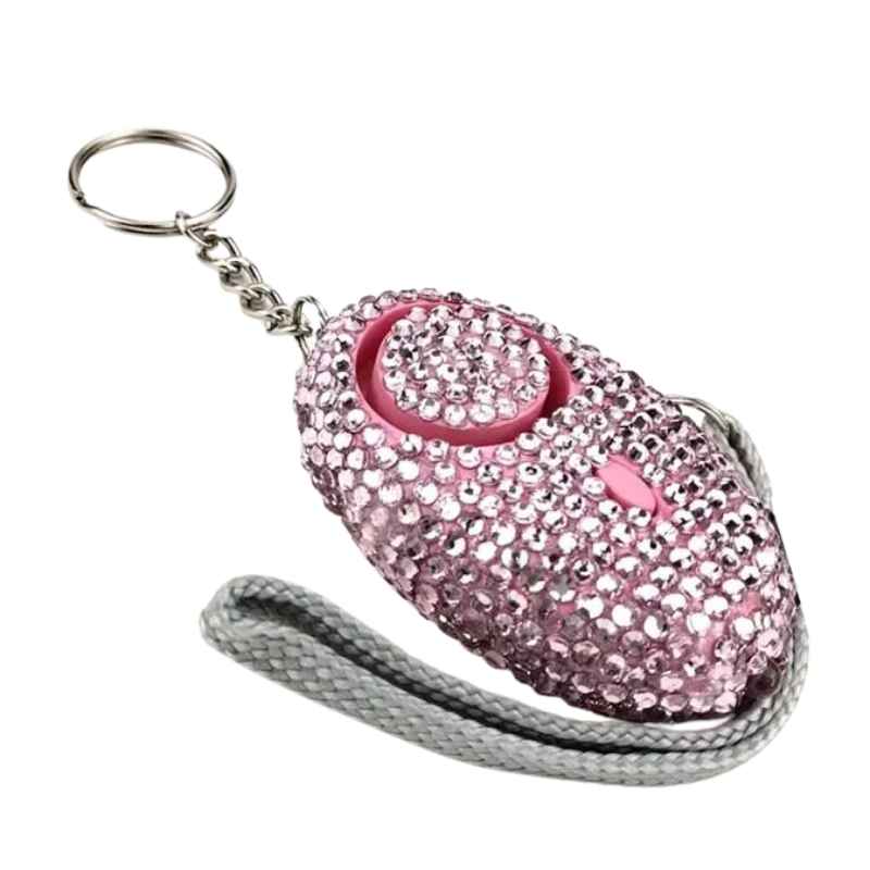 Bling Beacon Rhinestone Panic Alarm Keychain Light Pink Child Safety - Tophatter Daily Deals