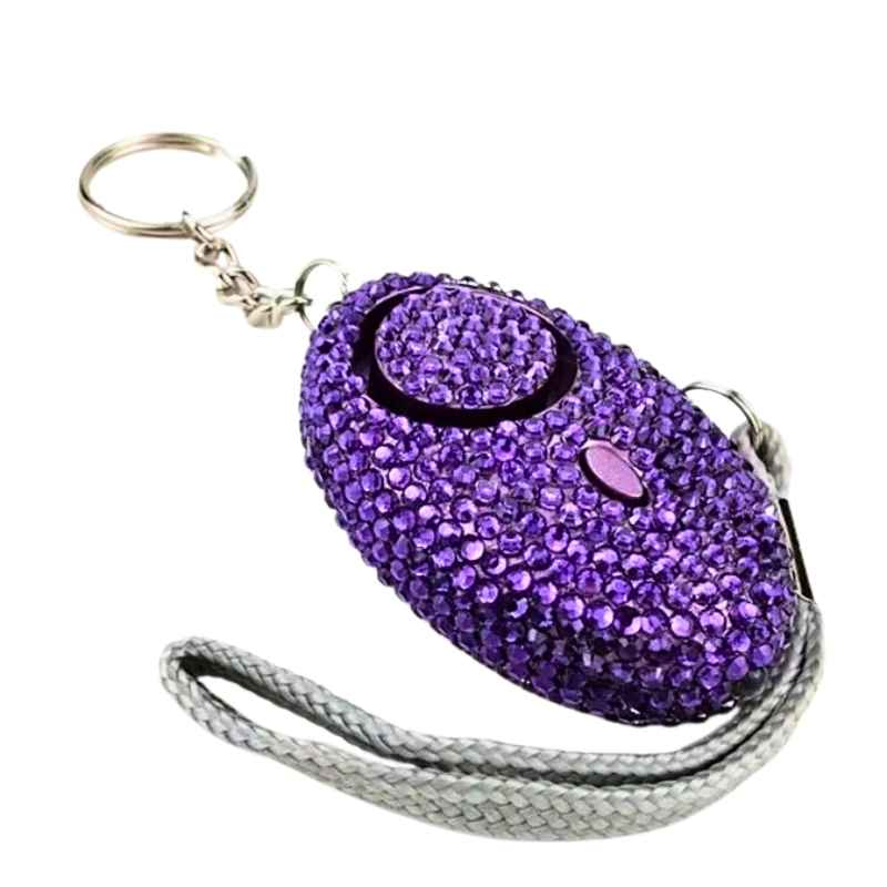 Bling Beacon Rhinestone Panic Alarm Keychain Purple Child Safety - Tophatter Daily Deals