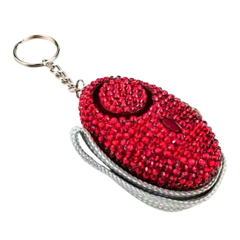Bling Beacon Rhinestone Panic Alarm Keychain Red Child Safety - Tophatter Daily Deals