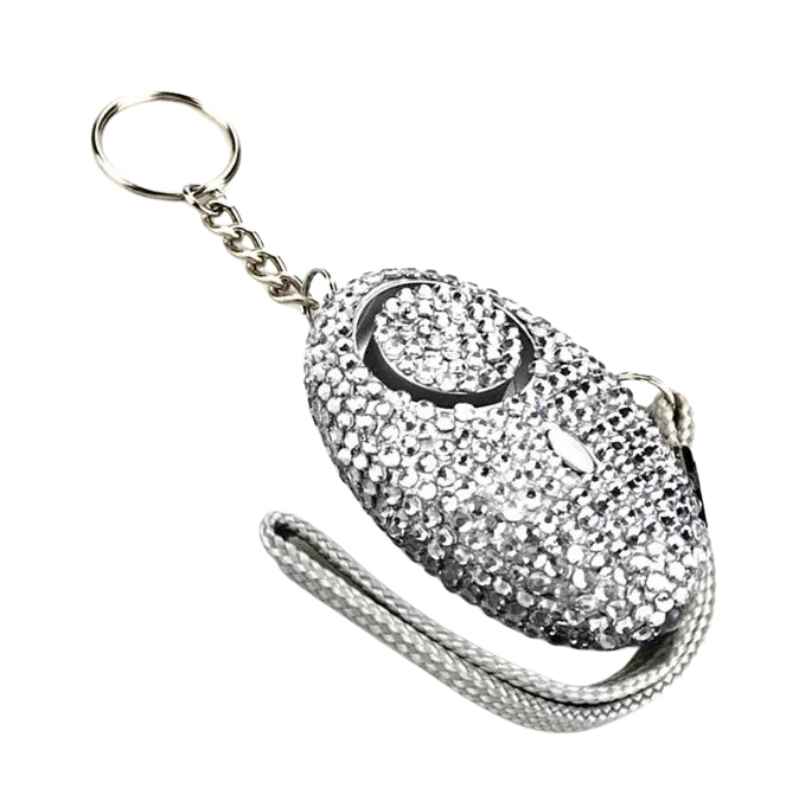 Bling Beacon Rhinestone Panic Alarm Keychain Silver Child Safety - Tophatter Daily Deals