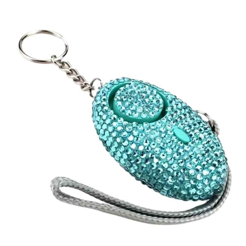 Bling Beacon Rhinestone Panic Alarm Keychain Teal Child Safety - Tophatter Daily Deals