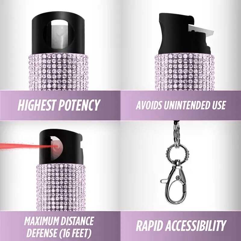 Bling Boss Rhinestone Pepper Spray and Panic Alarm Self-Defense Keychain Set Package Deals - Tophatter Daily Deals