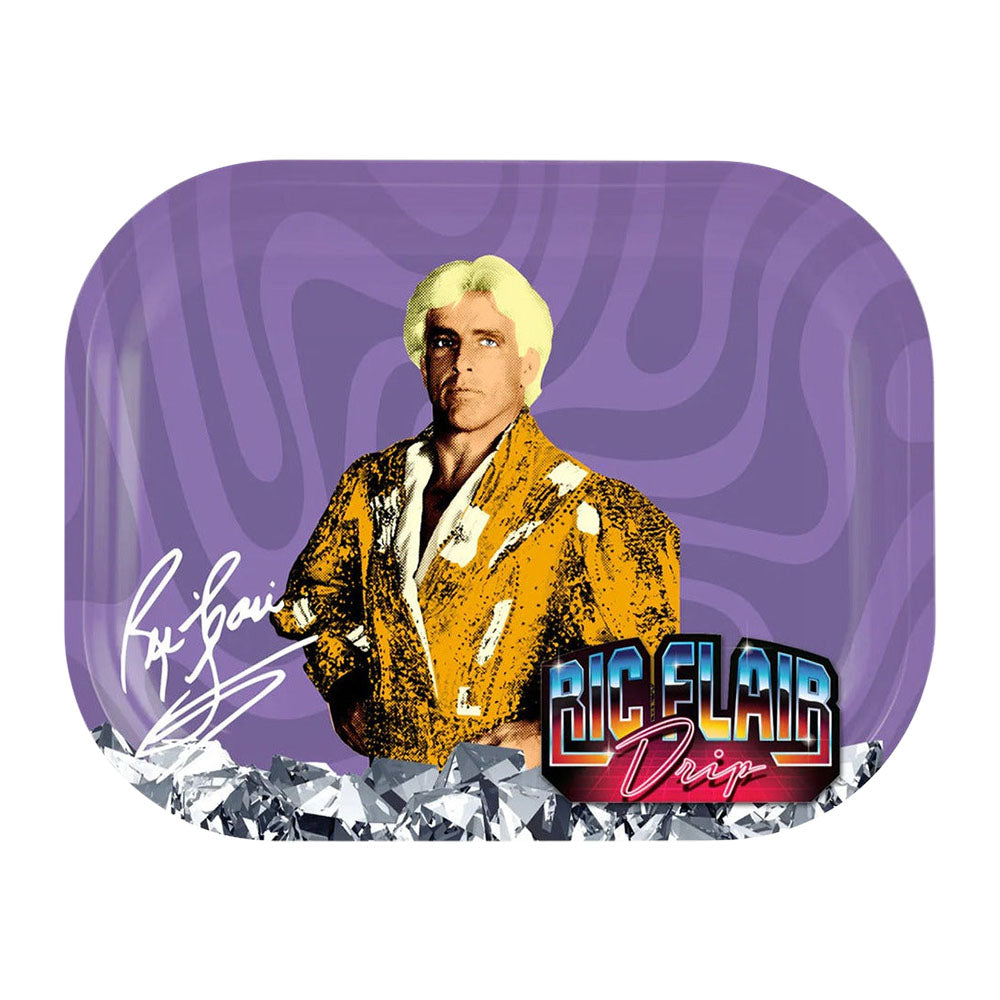Ric Flair Drip Metal Rolling Tray | Stand Tall Medium Rolling Trays - Tophatter Daily Deals