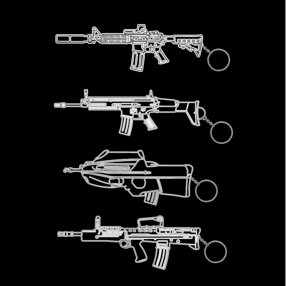 14 in 1 Keychain of Advanced Morden Gun With Accessories 4 Mystery Keychain - Tophatter Daily Deals