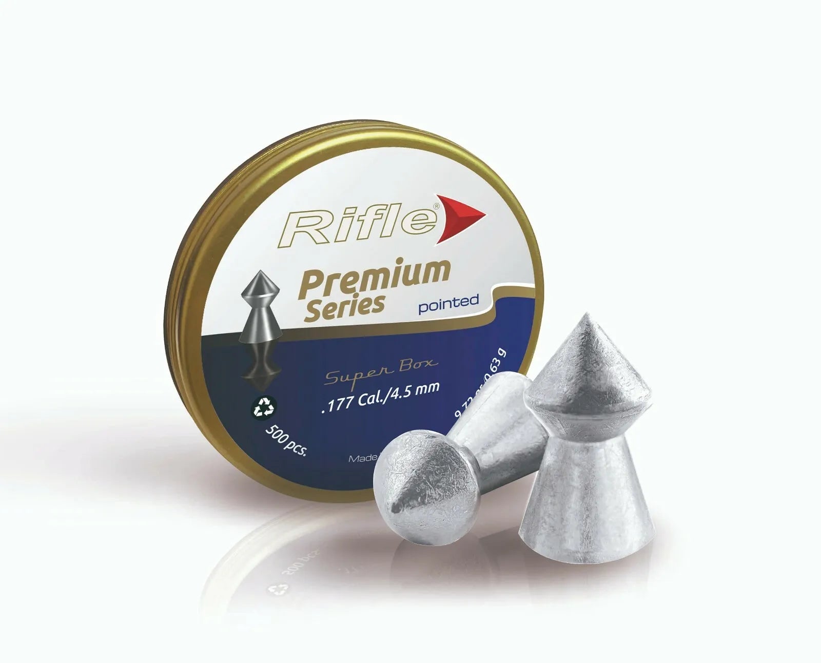 RIFLE PREMIUM POINTED PELLETS (9.72GR) .177- 500's - Tophatter's Army Deals BULLETS - Tophatter Daily Deals