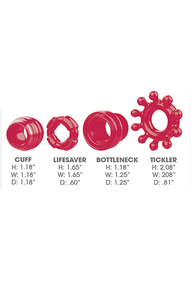 Zero Tolerance - Ring The Alarm Cock Ring Set - Red Sex Toy - Tophatter Daily Deals