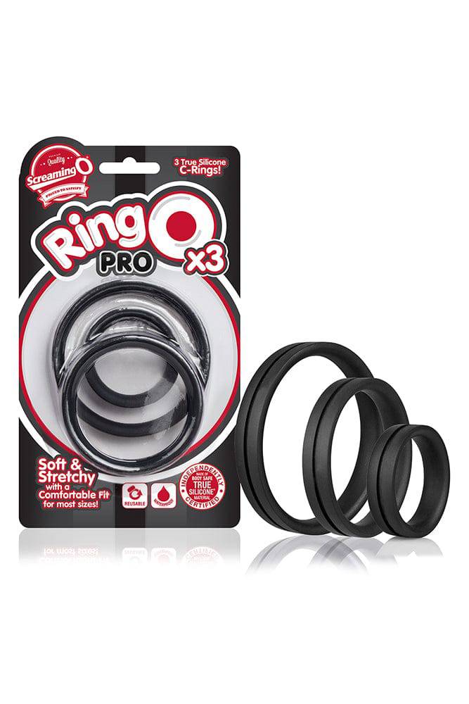 Screaming O - RingO Pro Silicone Cock Ring Set - 3 pack - Black Sex Toy - Tophatter Daily Deals