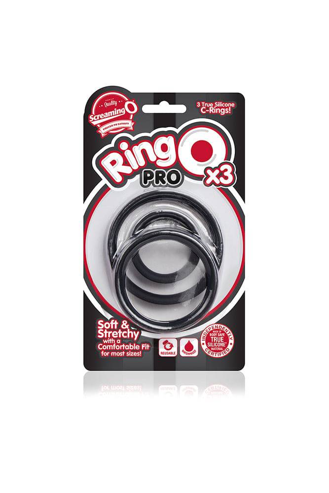 Screaming O - RingO Pro Silicone Cock Ring Set - 3 pack - Black Sex Toy - Tophatter Daily Deals