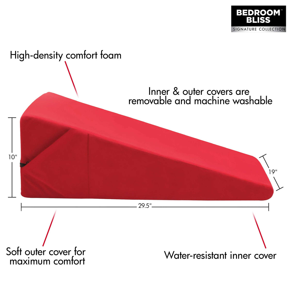 Love Large Wedge Pillow (Red) – Velvet Soft Adult Intimacy Play Pillow > Sex Toys > Sex Positioners - Tophatter Daily Deals