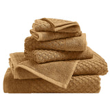 Cotton Diamond Waffle Weave Bath Towel Set - Grayson Collection 6 Piece Set Mocha Bath - Tophatter Daily Deals