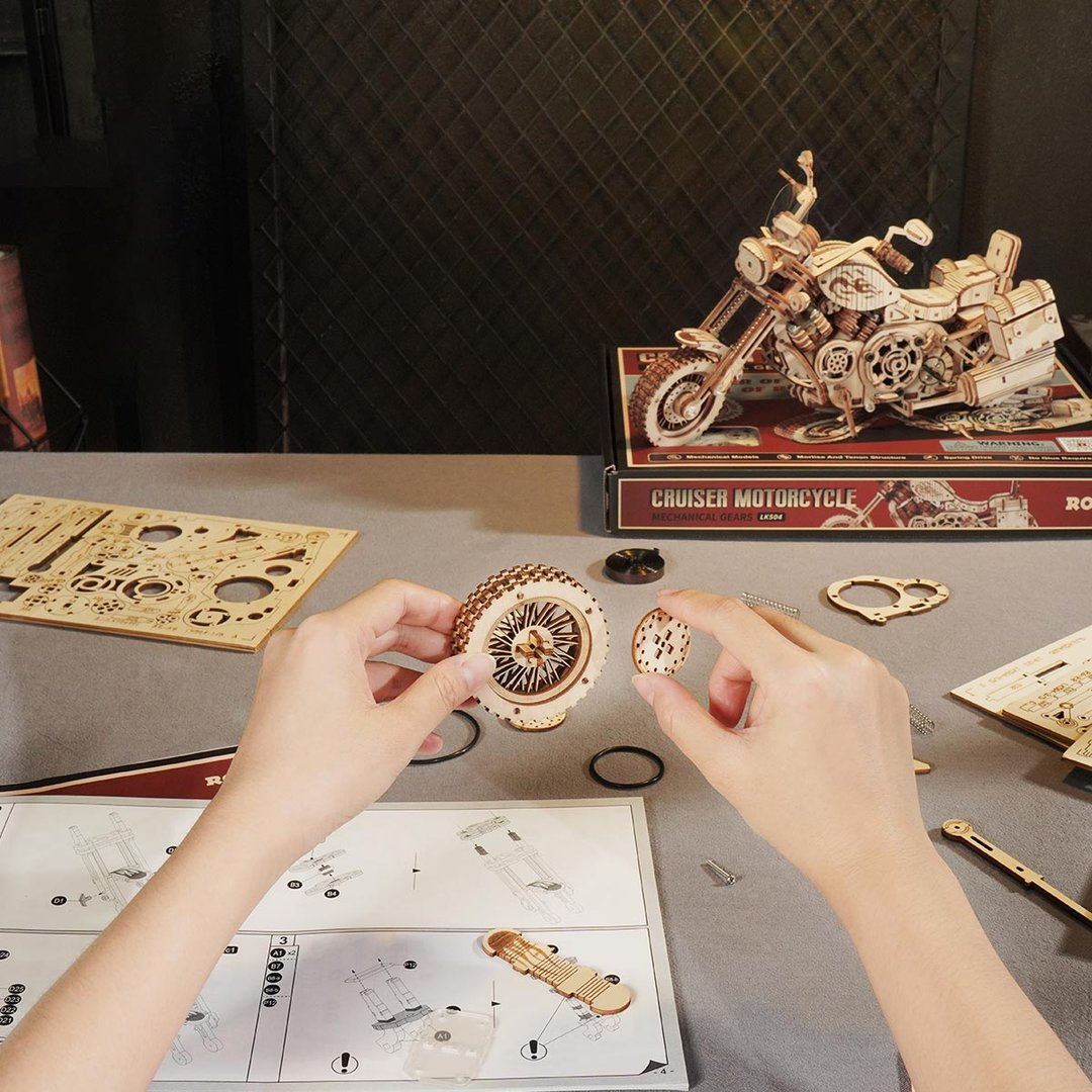Robotime Cruiser Motorcycle Puzzle - Tophatter Daily Deals