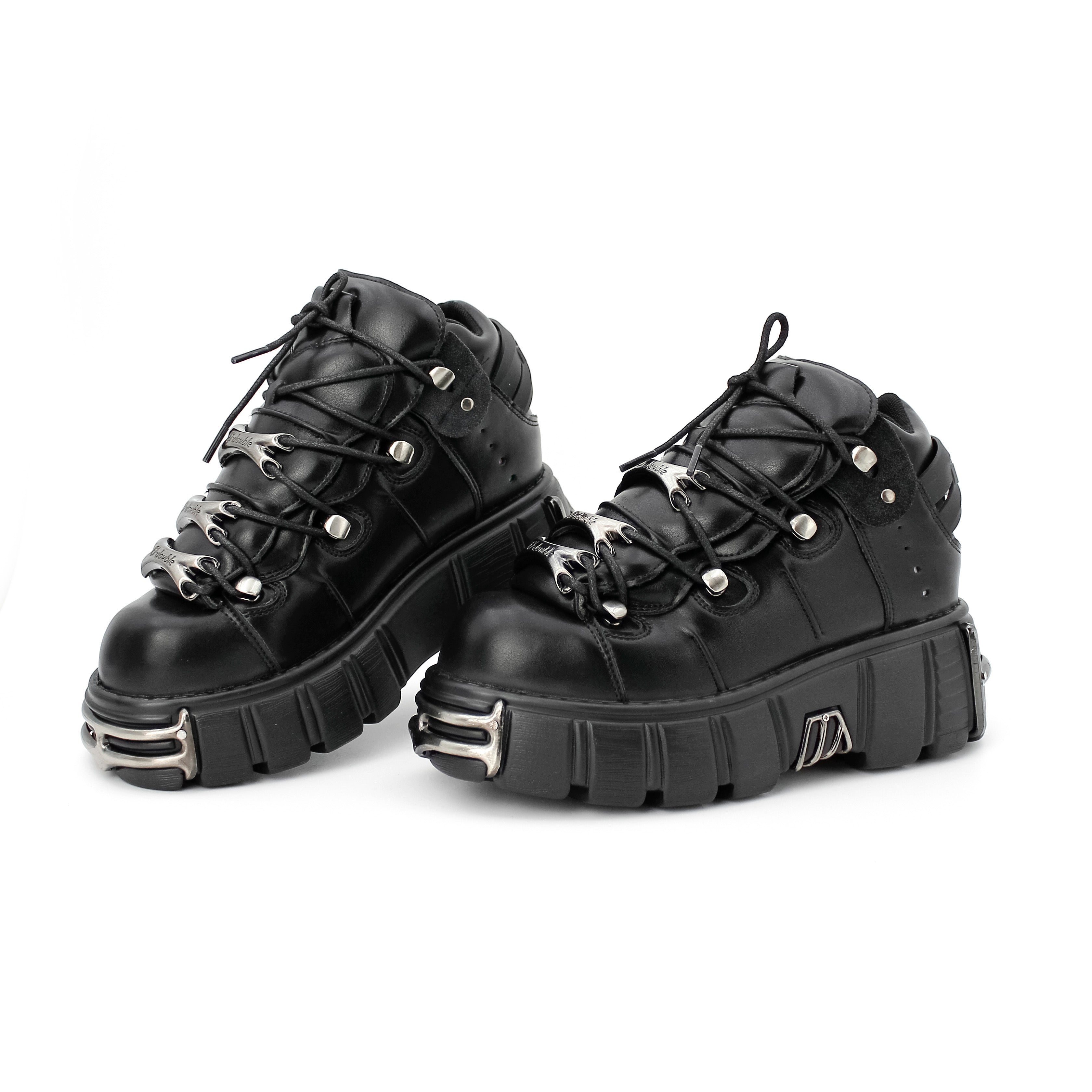Women Rock Boots Metal Decor Punk Style Sneakers Boots - Tophatter Daily Deals