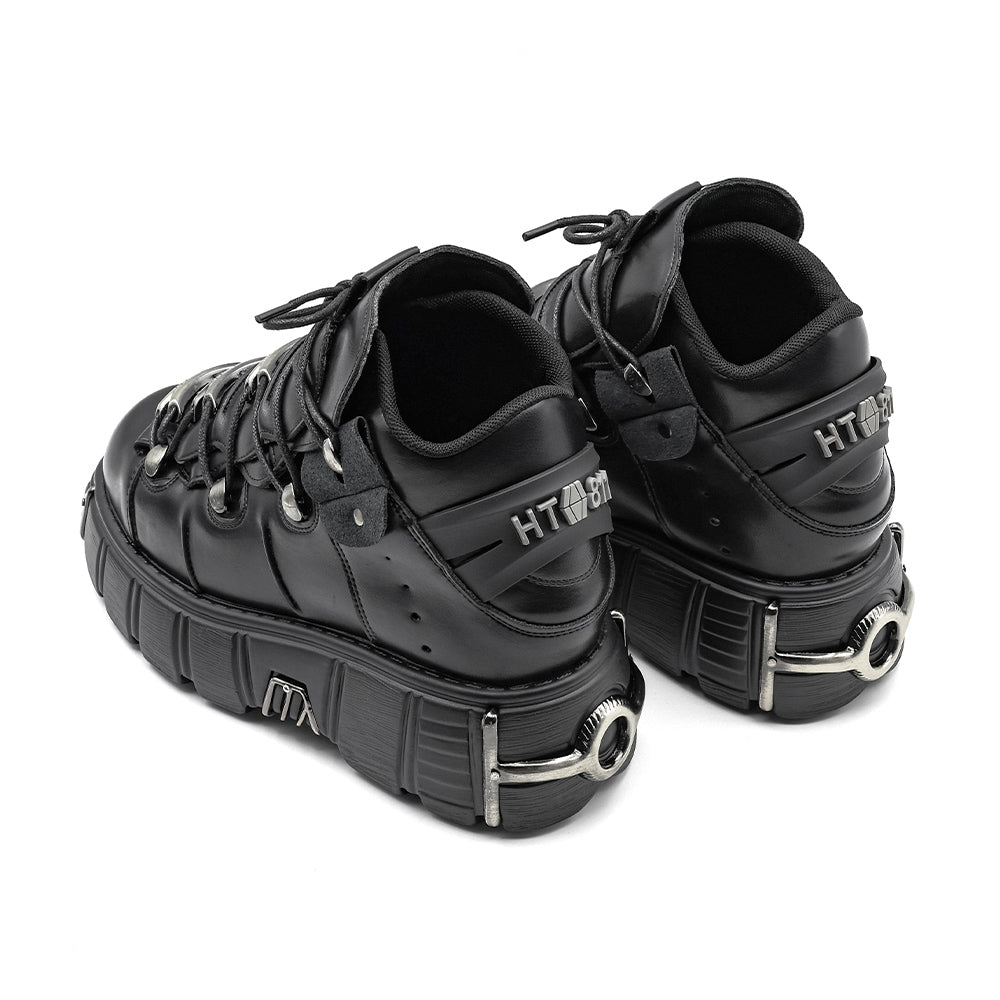 Women Rock Boots Metal Decor Punk Style Sneakers Boots - Tophatter Daily Deals
