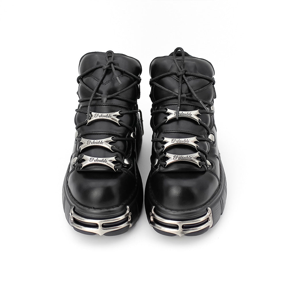 Women Rock Boots Metal Decor Punk Style Sneakers Boots - Tophatter Daily Deals