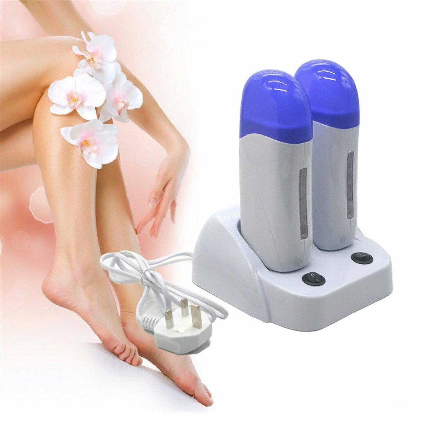 Waxing Roller Machine - Electric Wax Roller Heater Depilatory Roll On Wax Brazilian Waxing Warmer for Women Men, Safe Painless, UK Plug Double Waxing Heater Health & Beauty - Tophatter Daily Deals