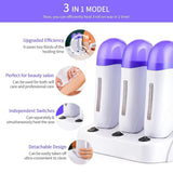 Waxing Roller Machine - Electric Wax Roller Heater Depilatory Roll On Wax Brazilian Waxing Warmer for Women Men, Safe Painless, UK Plug Triple Waxing Heater Health & Beauty - Tophatter Daily Deals