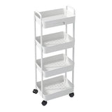 Rolling Utility Cart with Drawer 4-Tier White Kitchen Storage - Tophatter Daily Deals